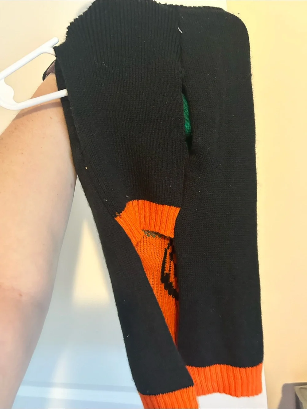 Halloween Pumpkin Knit Dog Sweater — Black & Orange